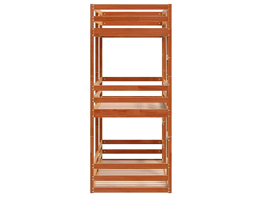 Lit superposé triple sans matelas 90x190 cm bois de pin massif