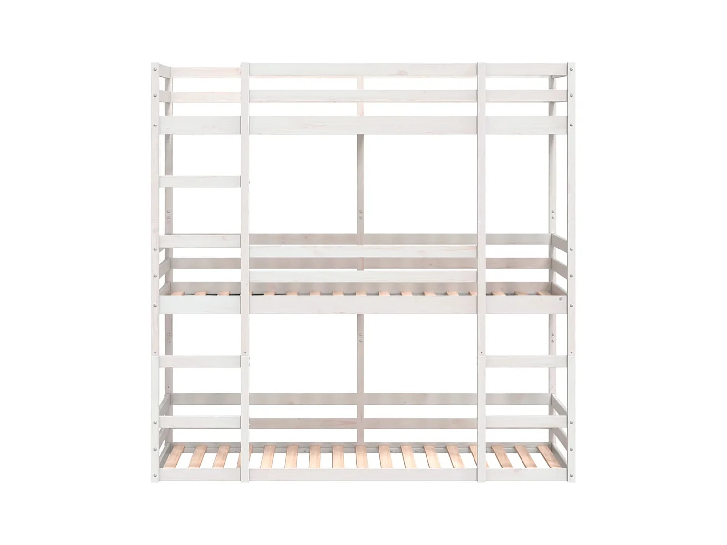 Lit superposé triple sans matelas 80x200 cm bois de pin massif