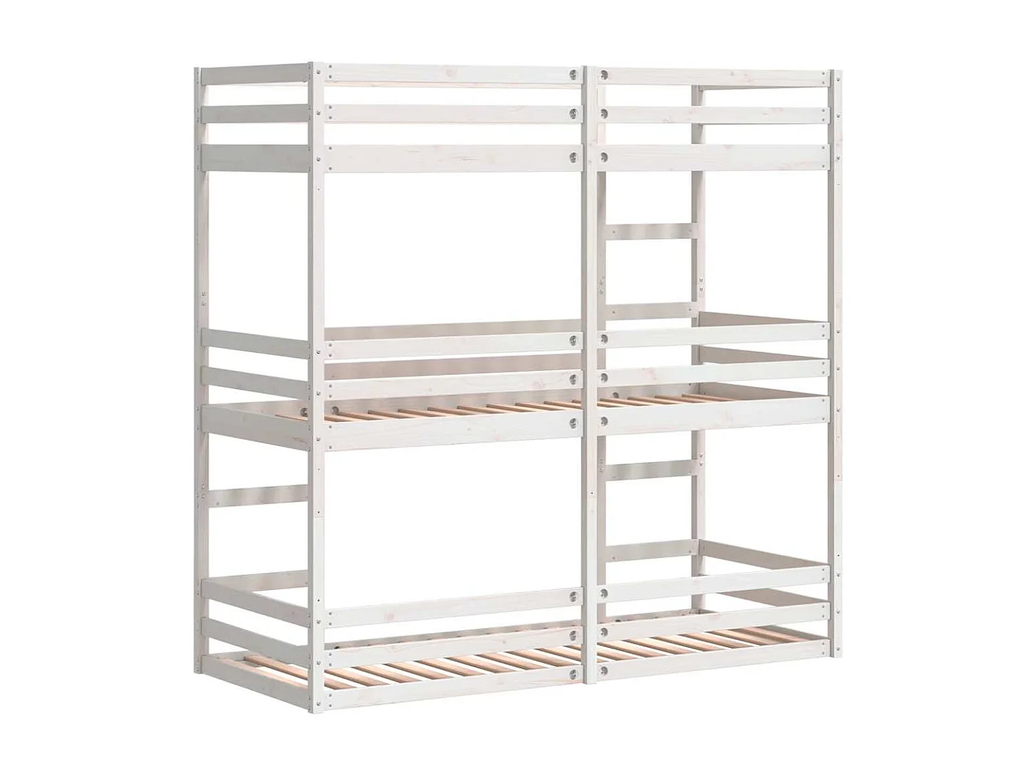 Lit superposé triple sans matelas 80x200 cm bois de pin massif