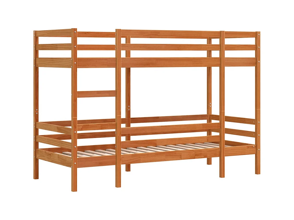 Lit superposé sans matelas cire marron 80x200 cm pin massif