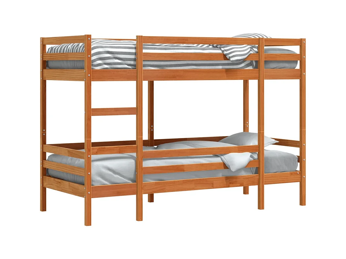 Lit superposé sans matelas cire marron 80x200 cm pin massif