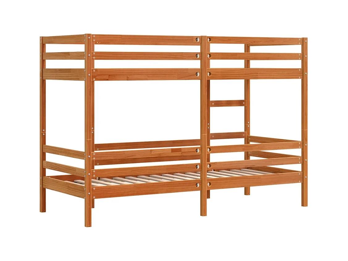 Lit superposé sans matelas cire marron 80x200 cm pin massif