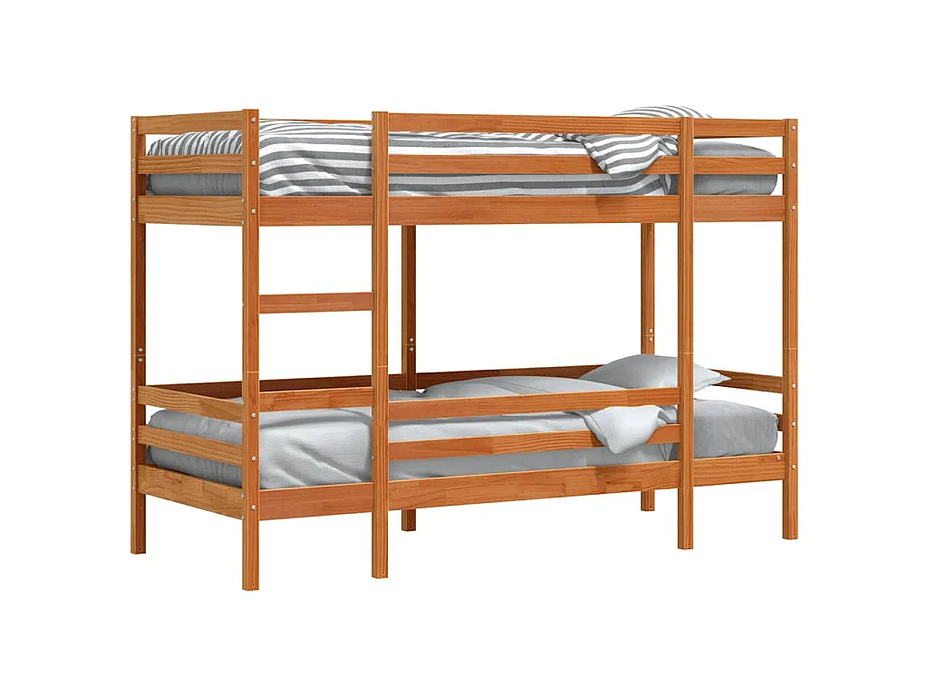 Lit superposé sans matelas cire marron 80x200 cm pin massif