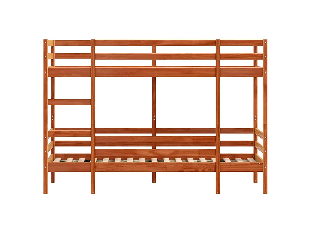 Lit superposé sans matelas cire marron 80x200 cm pin massif