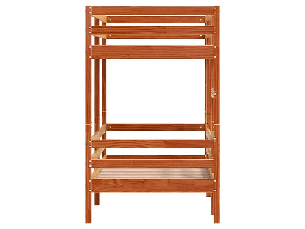 Lit superposé sans matelas cire marron 80x200 cm pin massif