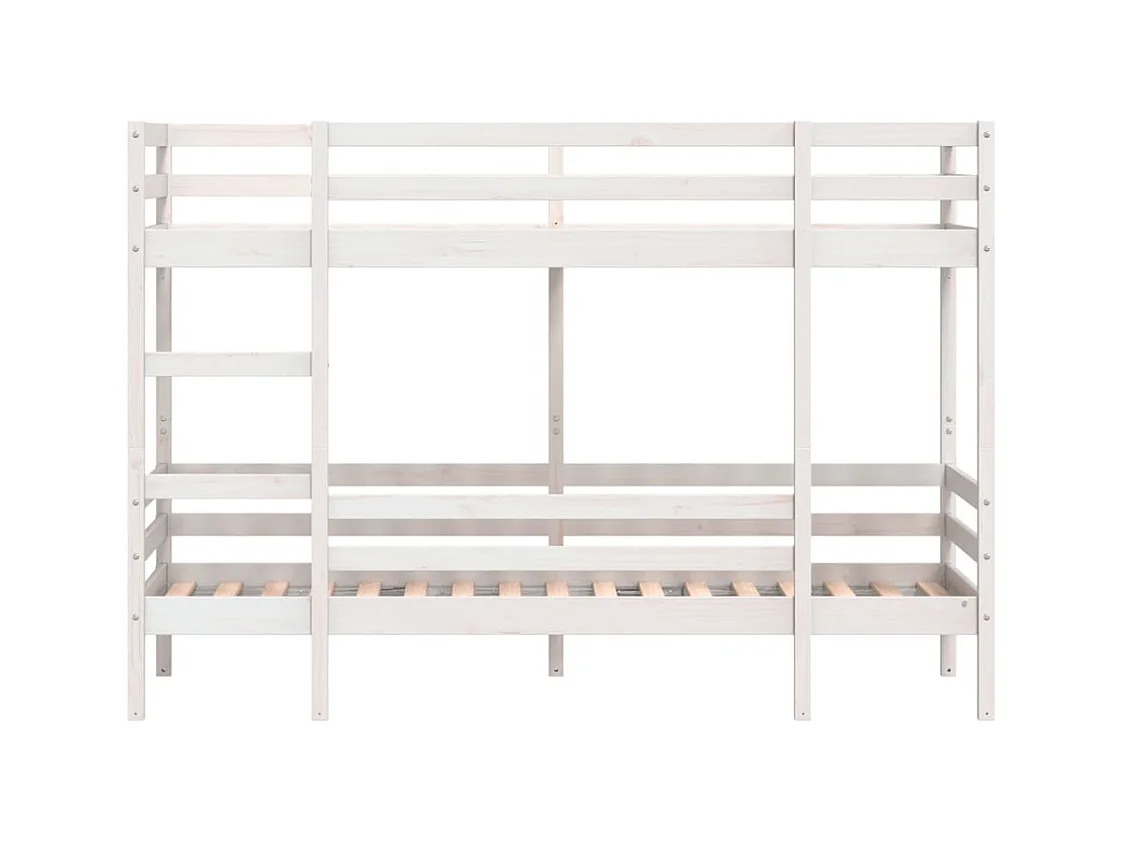 Lit superposé sans matelas blanc 90x190 cm bois de pin massif