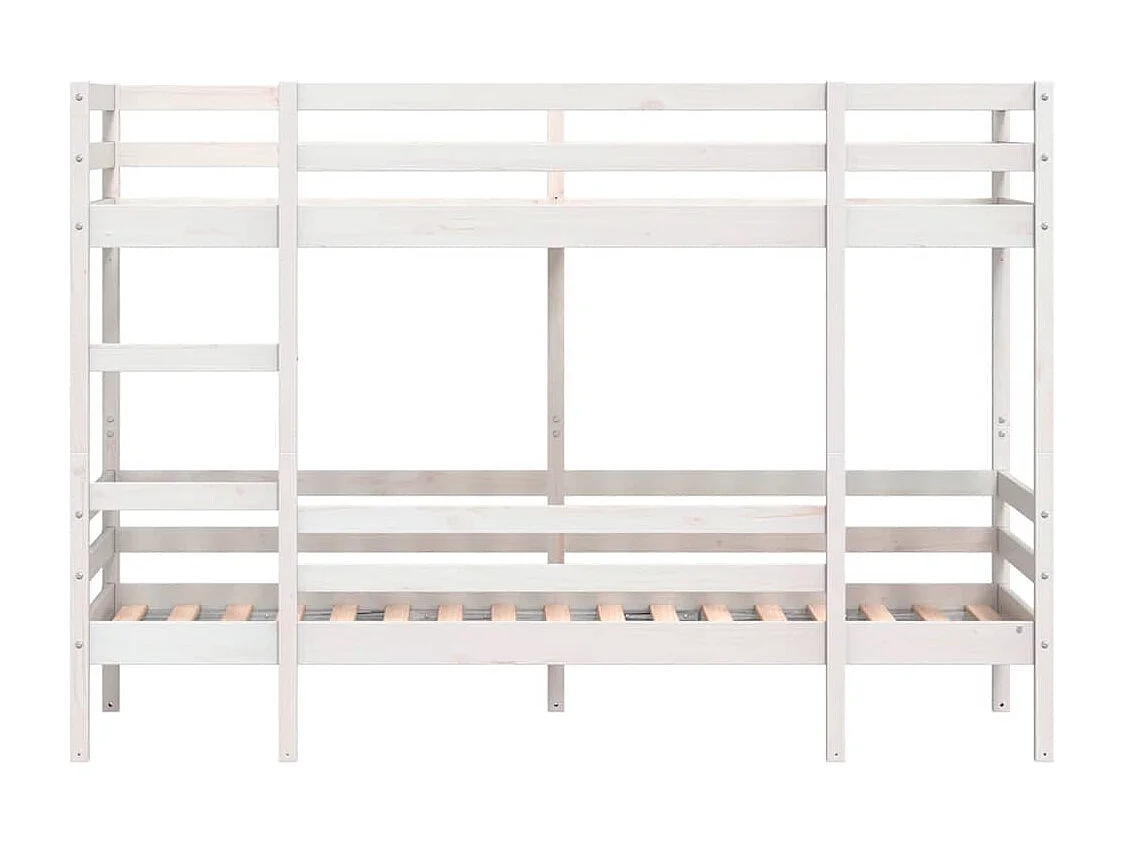 Lit superposé sans matelas blanc 90x190 cm bois de pin massif