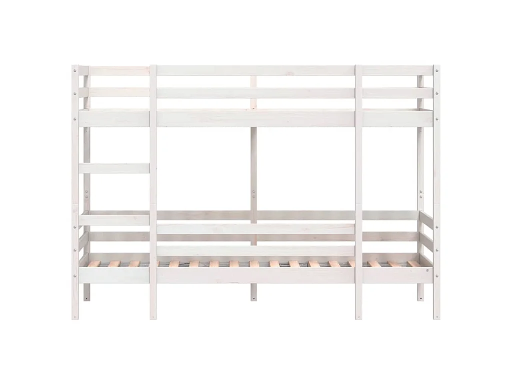 Lit superposé sans matelas blanc 90x190 cm bois de pin massif