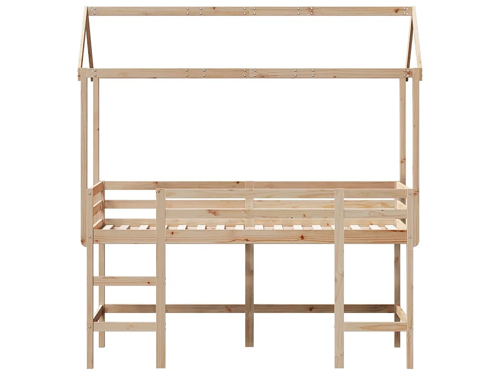 Lit superposé avec échelle et toit sans matelas 90x190 cm