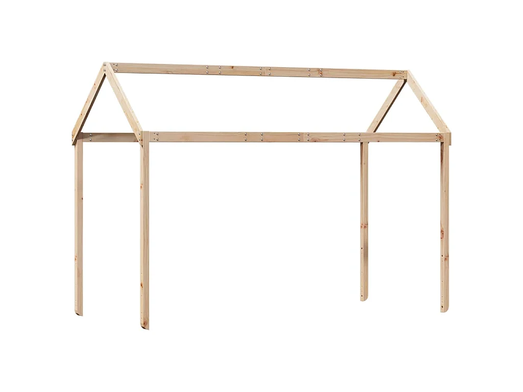Lit superposé avec échelle et toit sans matelas 90x190 cm