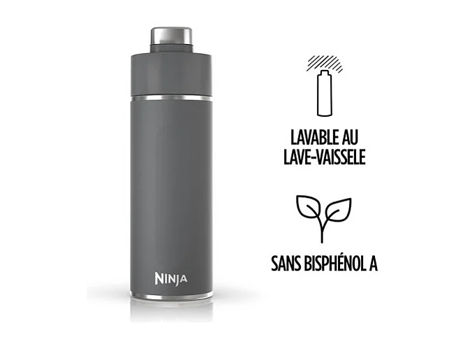 Cuisine art de la table Ninja Gourde isotherme Ninja Thirsti grise 700ml