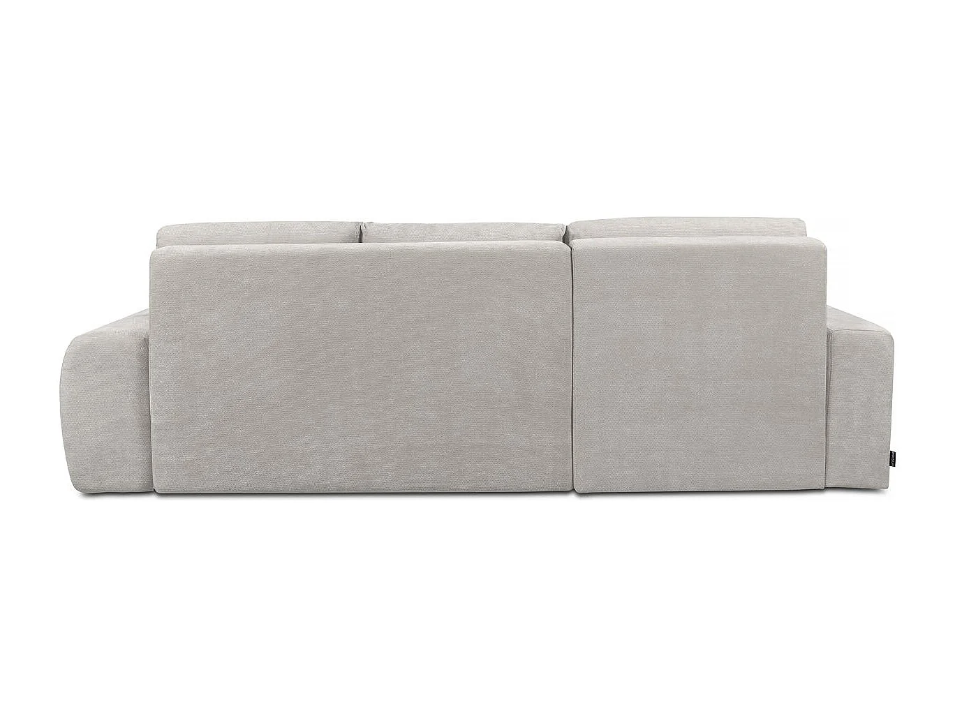 Canapé d'angle gauche convertible en tissu chenille "Verneuil" - 3 places - Beige