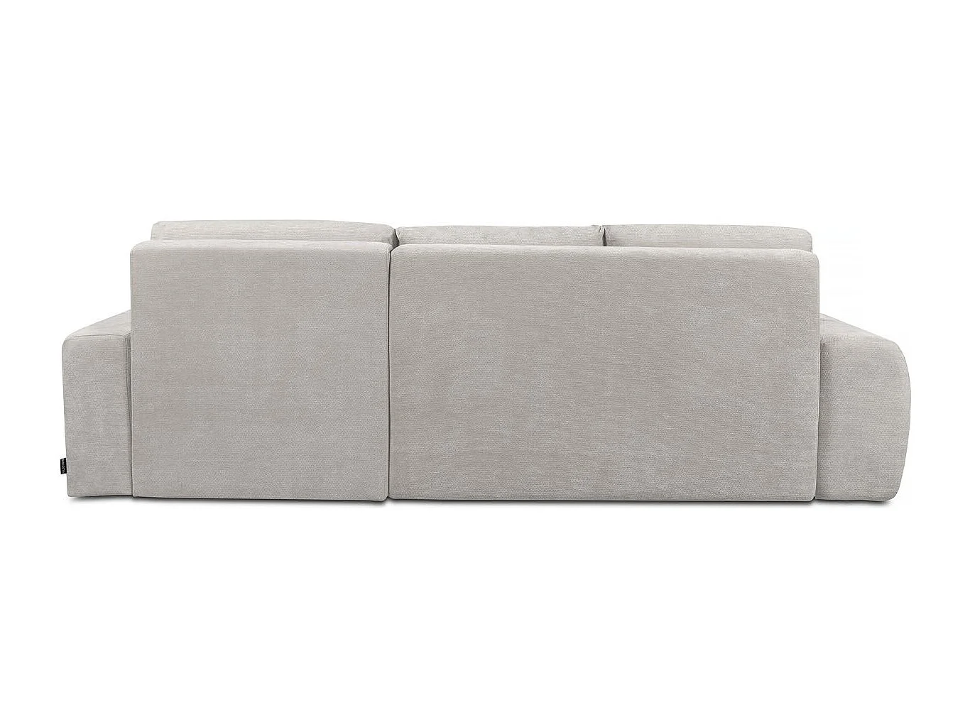 Canapé d'angle droit convertible en tissu chenille "Verneuil" - 3 places - Beige