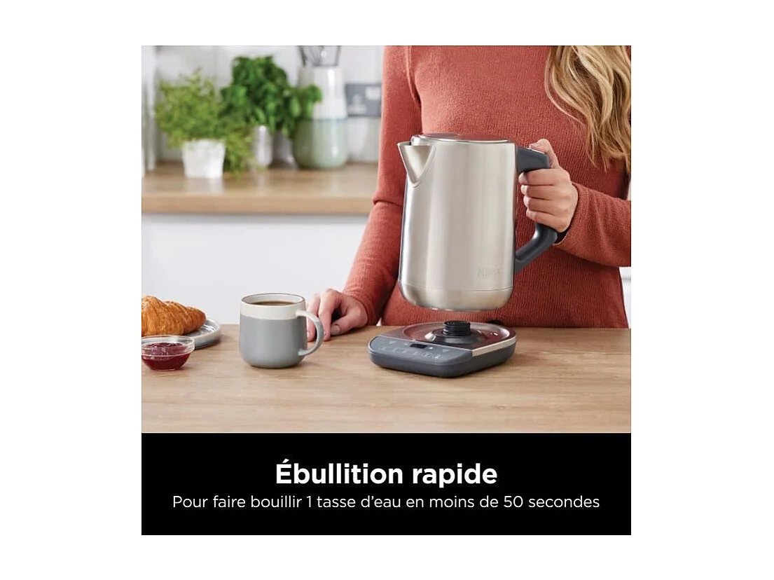 Bouilloire - NINJA - KT201EU - 3000 W - 1,7 L - Température réglable - Inox