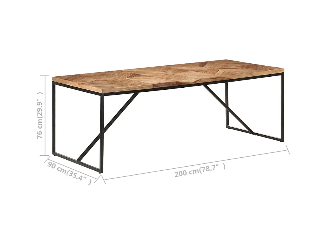 Table à dîner 200x90x76 cm Bois massif d'acacia et de manguier