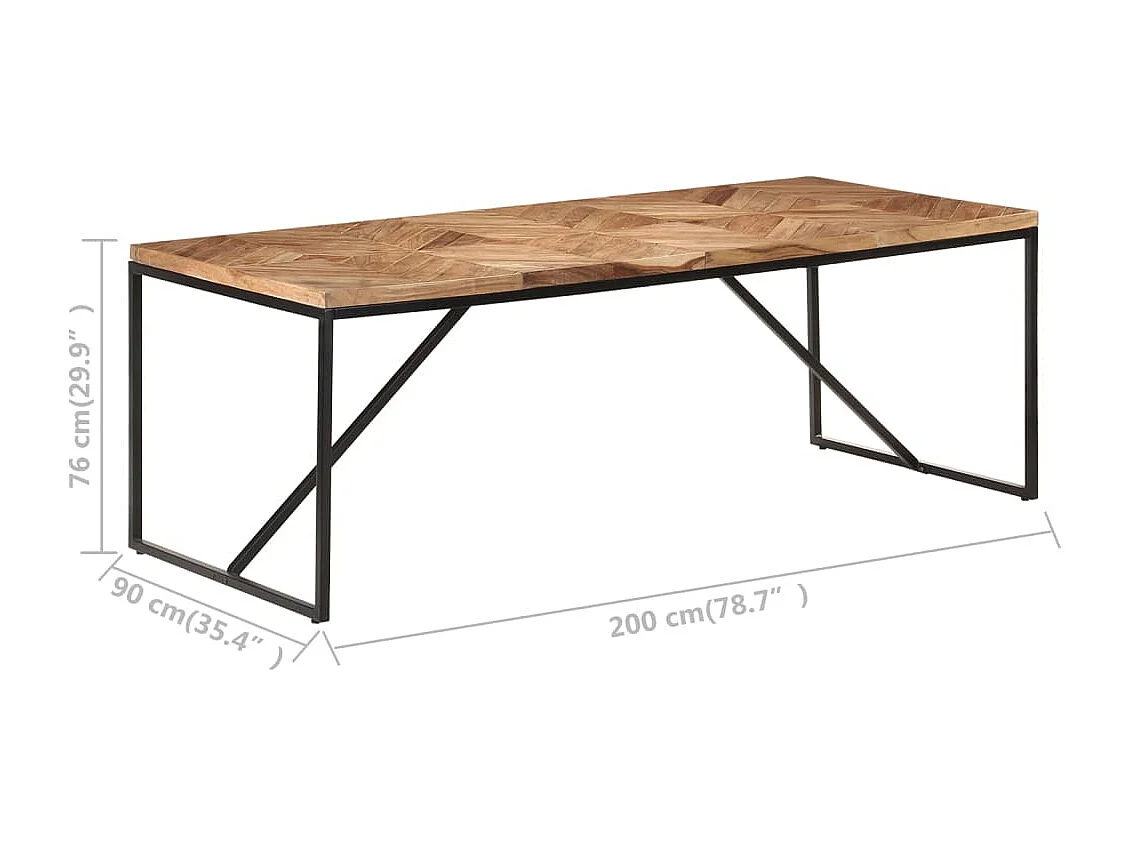 Table à dîner 200x90x76 cm Bois massif d'acacia et de manguier