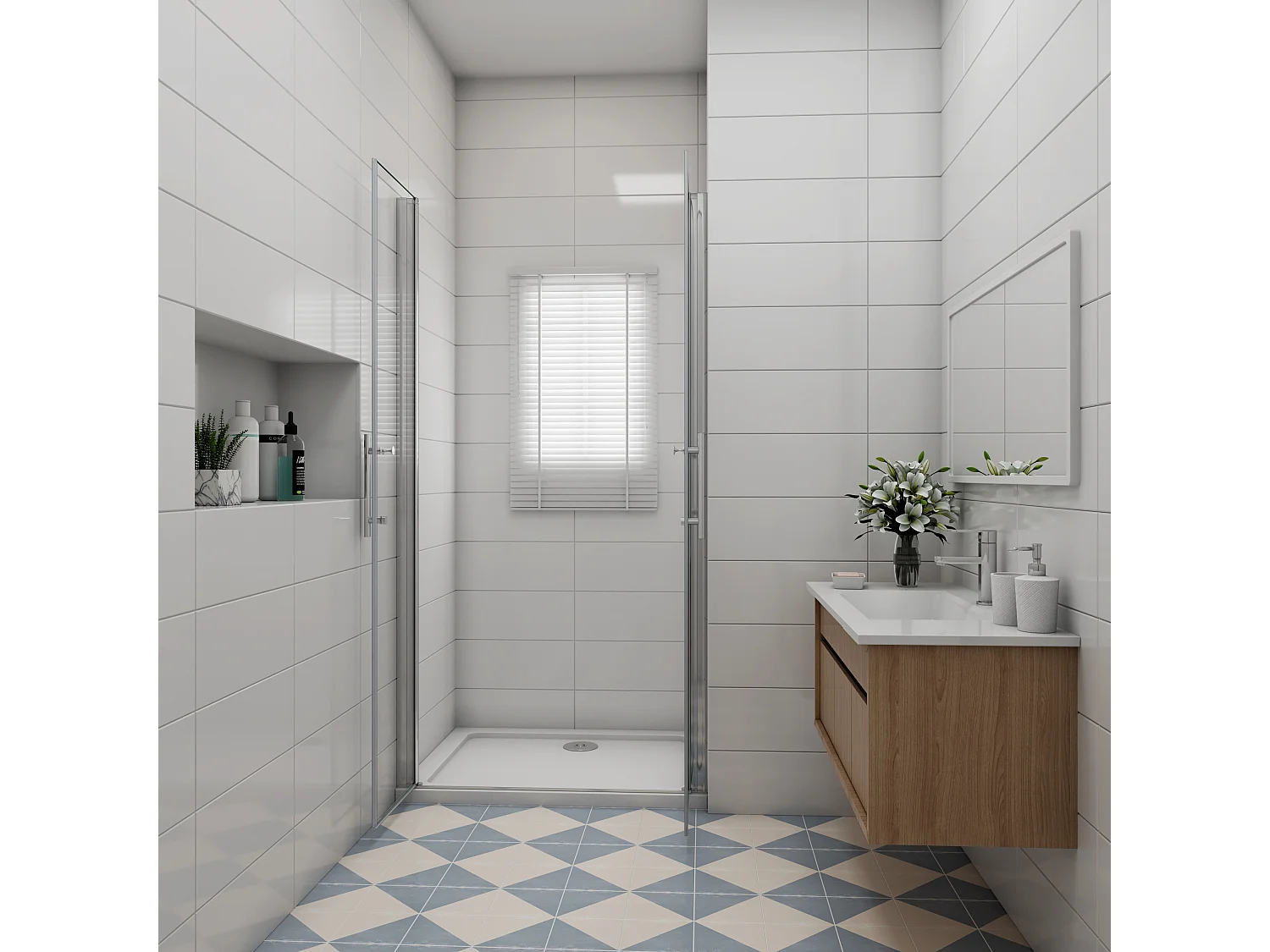 70x195cm 6mm Sicherheitsglas Duschwand Faltwand  Duschtür Scharniertür