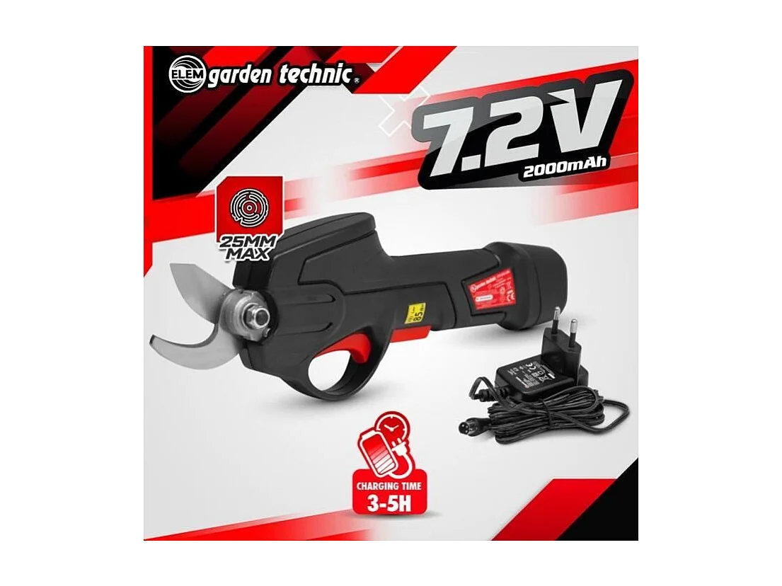 Akku-Gartenschere ELEM CS7.2VLI-24I 7.2V Lithium Schwarz Metall