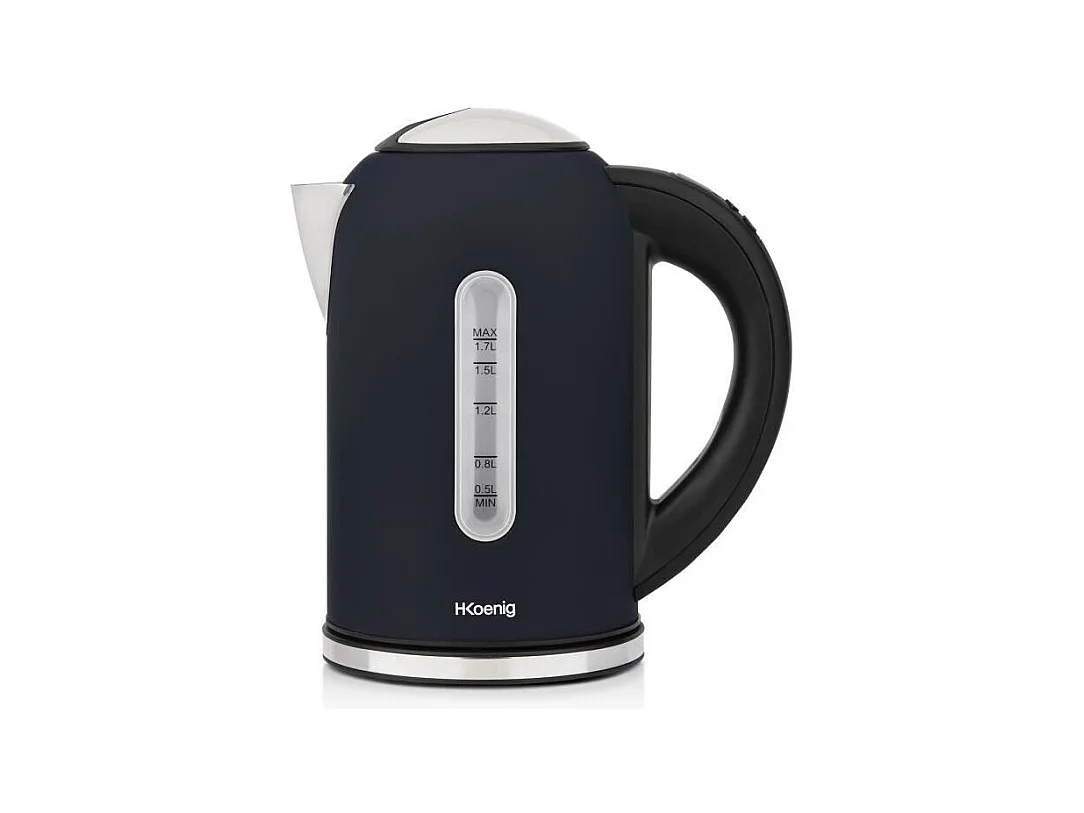 Bouilloire programmable - HKoeNIG - Boe56 - 1,7L - 2200 W - Température réglable - Ecran LCD - Bleu nuit mat et acier inoxydab