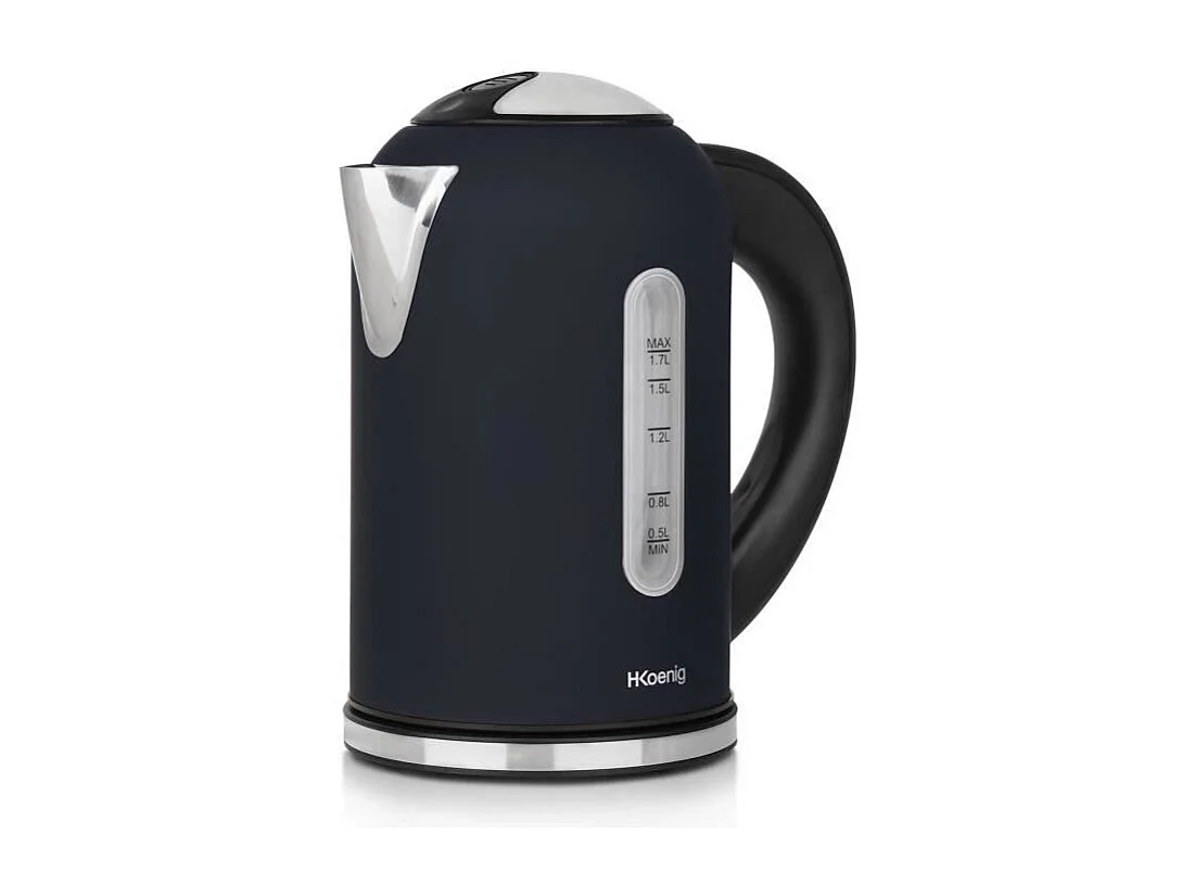 Bouilloire programmable - HKoeNIG - Boe56 - 1,7L - 2200 W - Température réglable - Ecran LCD - Bleu nuit mat et acier inoxydab