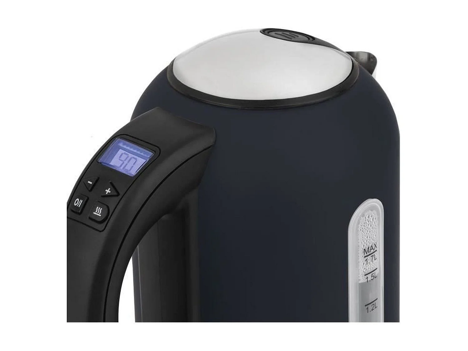 Bouilloire programmable - HKoeNIG - Boe56 - 1,7L - 2200 W - Température réglable - Ecran LCD - Bleu nuit mat et acier inoxydab