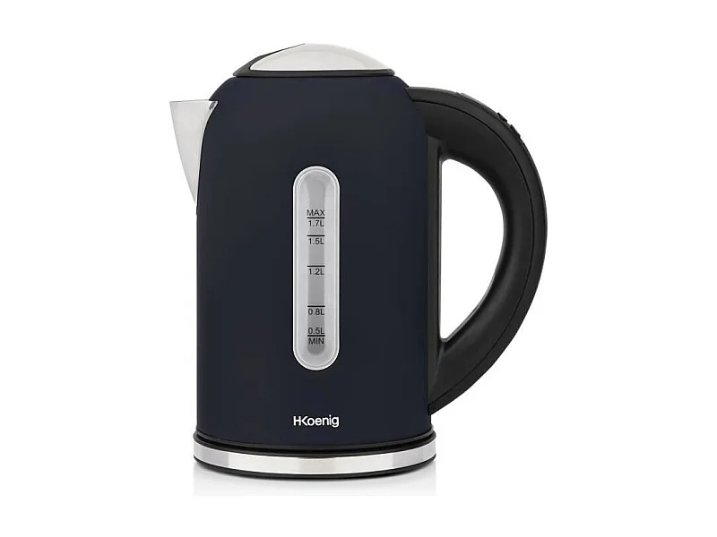 Bouilloire programmable - HKoeNIG - Boe56 - 1,7L - 2200 W - Température réglable - Ecran LCD - Bleu nuit mat et acier inoxydab