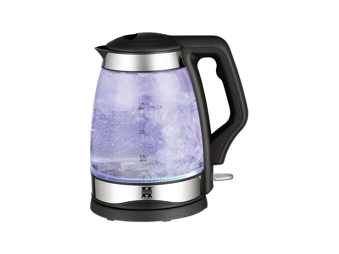 Herzberg HG-5044: Bouilloire Electrique en Verre de 1.8L Avec Indicateur Lumineux à LED