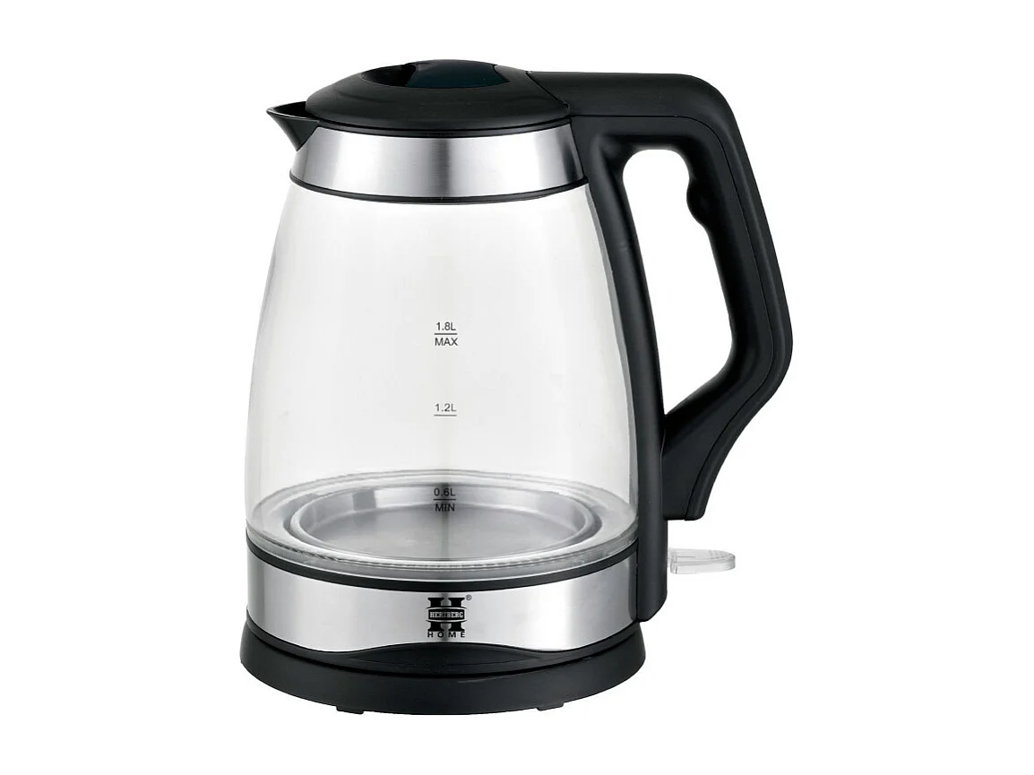 Herzberg HG-5044: Bouilloire Electrique en Verre de 1.8L Avec Indicateur Lumineux à LED