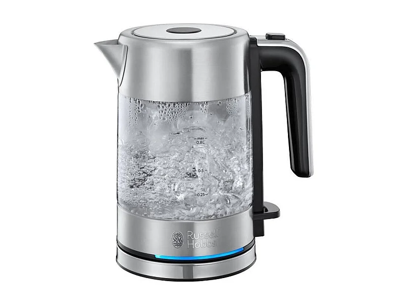 Hervidor de vidrio compacto RUSSELL de 0,8 L, diseño premium para el hogar, ebullición rápida