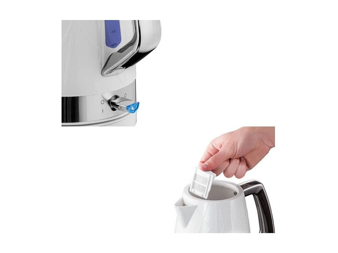 Russell Hobbs 28080-70 Bouilloire 1,7L Structure, Ebullition Rapide, Consomme Moins dEnergie, Base Multidirectionnelle 360? - Bl