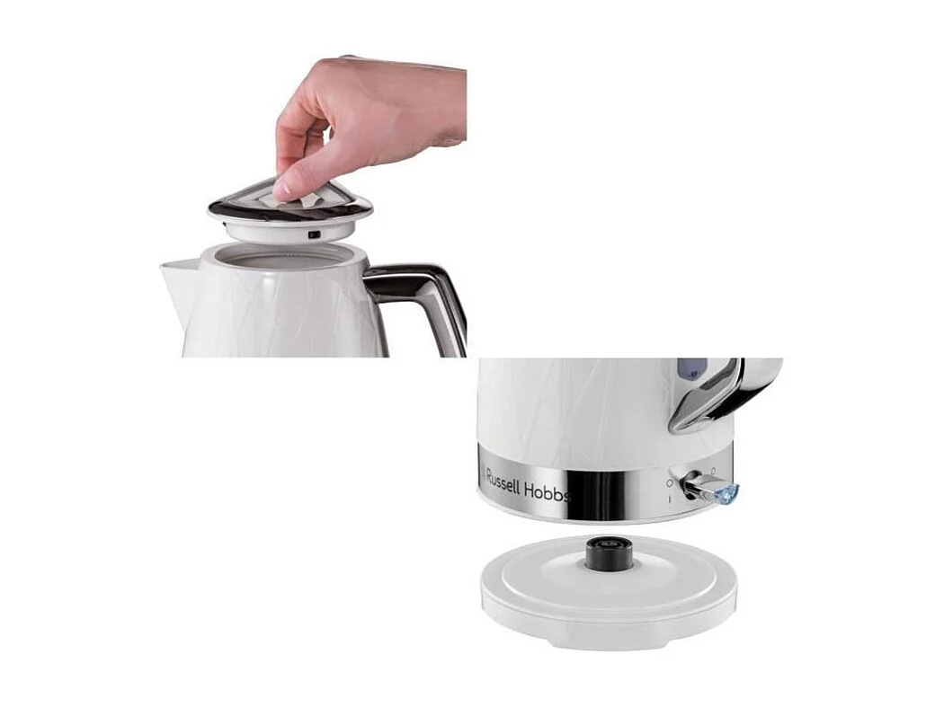 Russell Hobbs 28080-70 Bouilloire 1,7L Structure, Ebullition Rapide, Consomme Moins dEnergie, Base Multidirectionnelle 360? - Bl