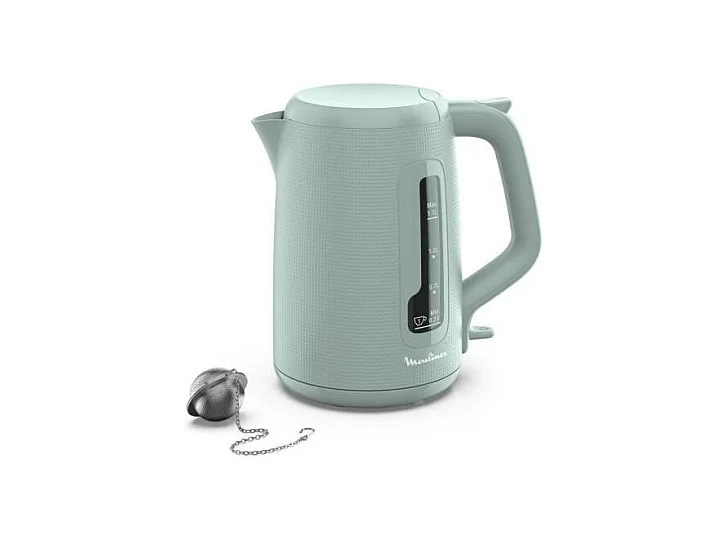 MOULINEX Bouilloire électrique 1.7 L, Indicateur 1 tasse, Filtre anticalcaire, Arret auto, Boule a thé incluse, Morning BY2M13