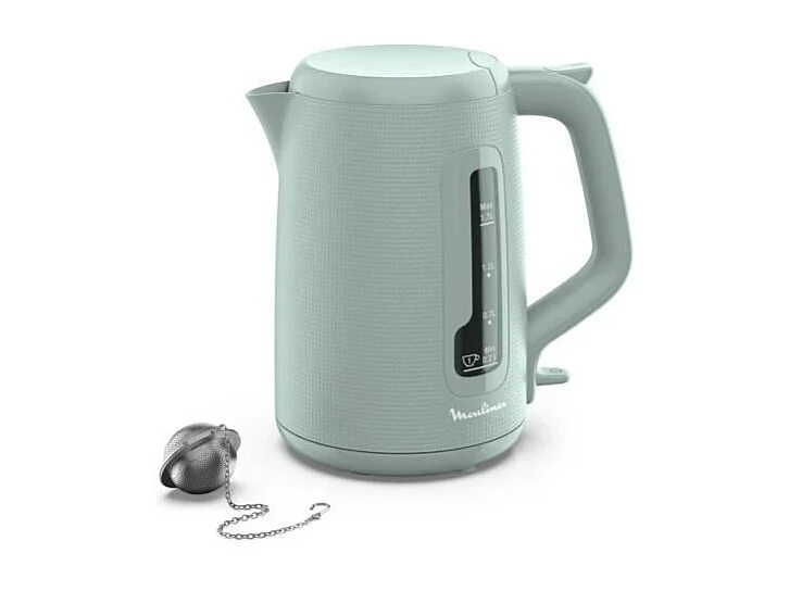MOULINEX Bouilloire électrique 1.7 L, Indicateur 1 tasse, Filtre anticalcaire, Arret auto, Boule a thé incluse, Morning BY2M13