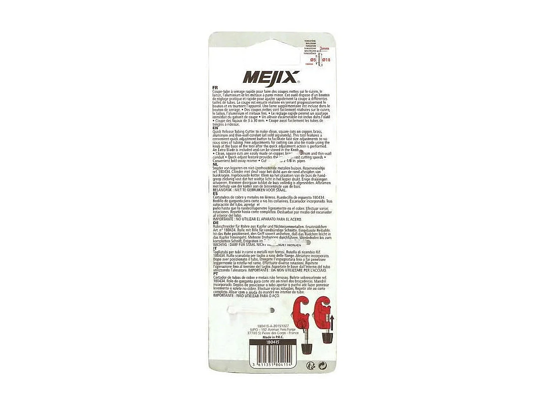 MEJIX Coupe tubes cuivre automatique 2 lames - O 3 a 30 mm