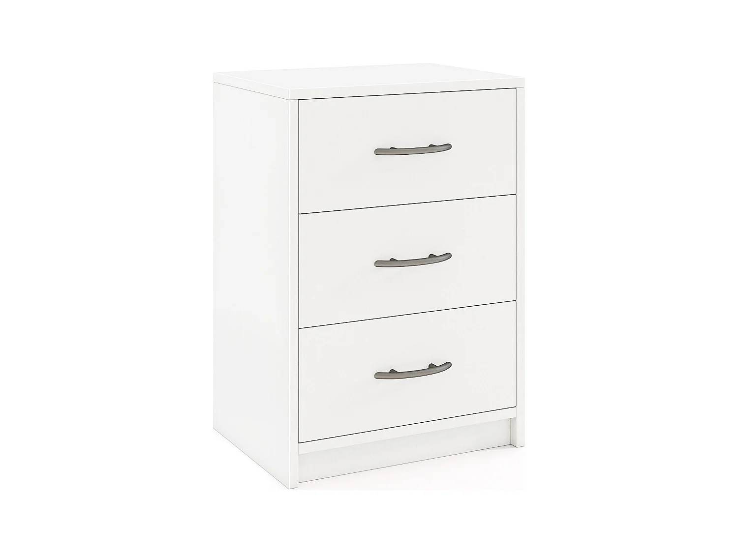 Nachttisch mit 3 Schubladen Nachtschrank für Boxspringbett 38,5 x 28 x 54 cm Weiß