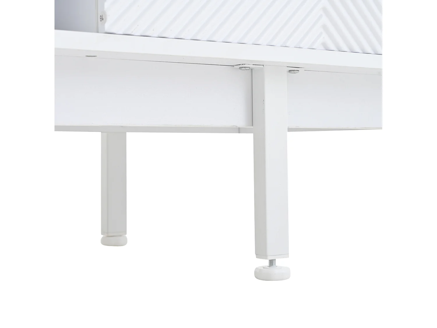 Meuble TV bohème avec espace de rangement, portes d'armoire minimalistes, 200 x 40 x 51 cm, blanc