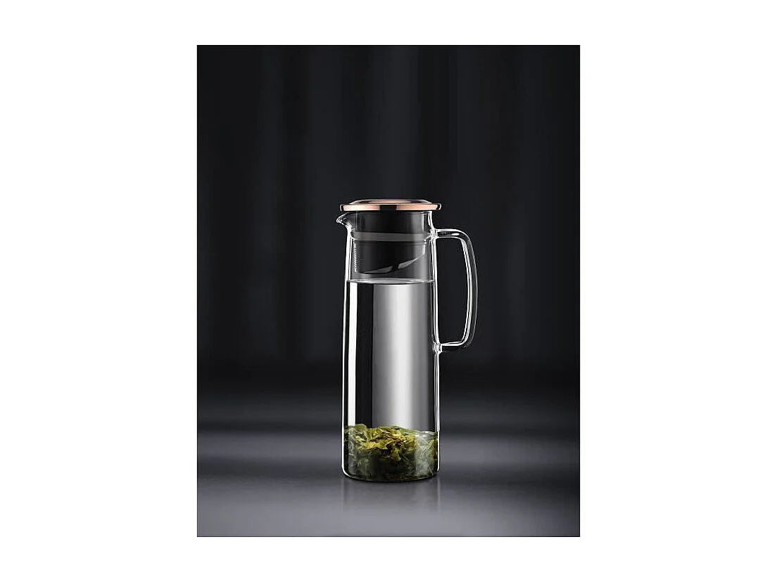 Pichet infuseur en verre - BODUM - Biasca - Couvercle cuivre avec filtre - 1.2 l - Transparent