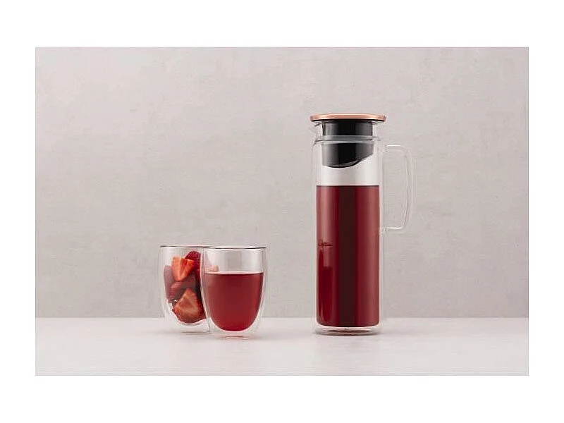 Pichet infuseur en verre - BODUM - Biasca - Couvercle cuivre avec filtre - 1.2 l - Transparent