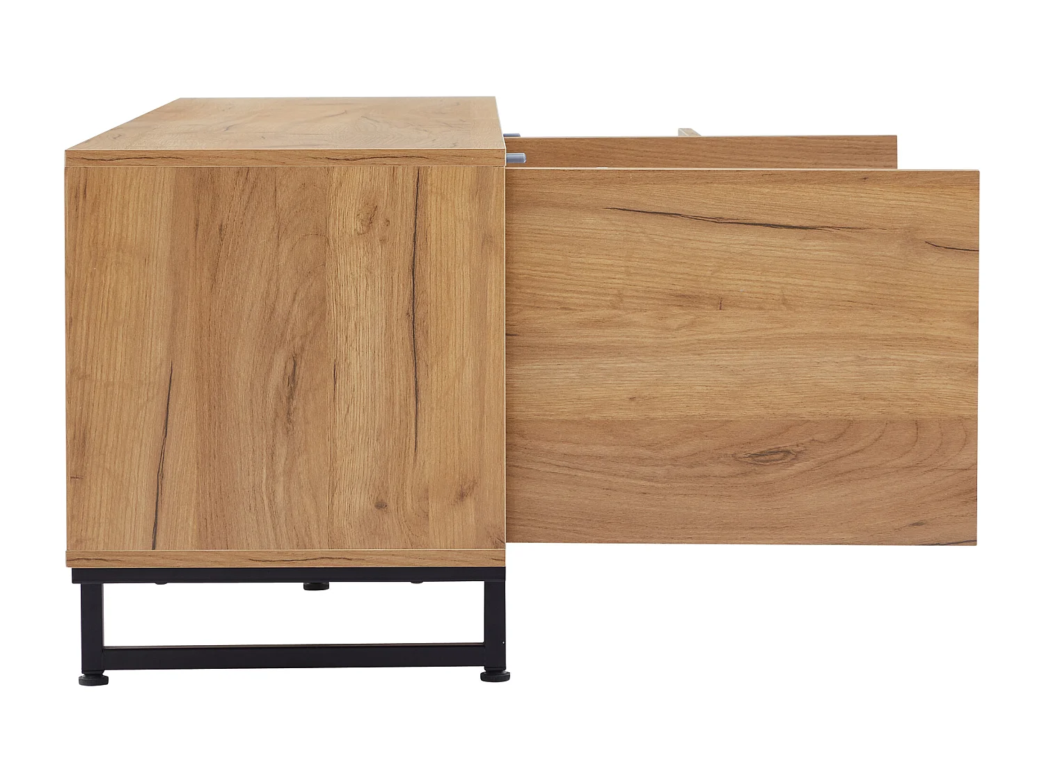 Meuble TV 170 Bois, 2 Portes & 2 Tiroirs & 2 Compartiments, Meuble Télé Longueur de Salon Bas