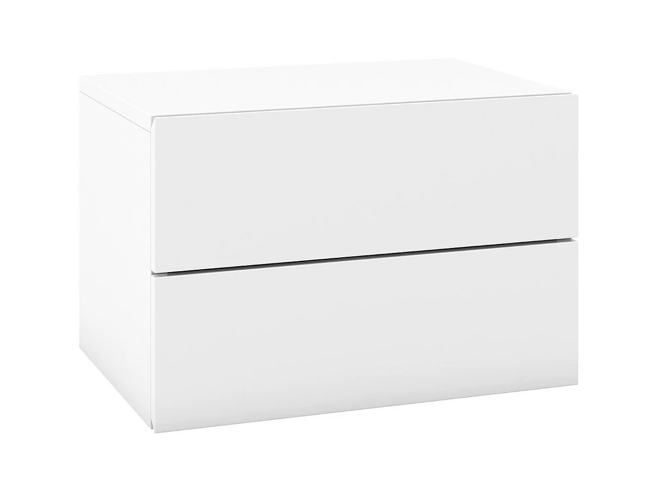 Nachttisch hängend Wandregal mit 2 Schubladen Beistelltisch wandmontiert 42 x 30 x 28 cm Weiß