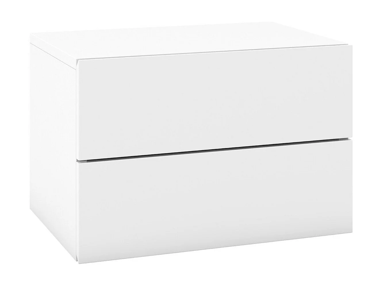 Comodino con cassetti (set da 2), Tavolino da letto da parete con spazio contenitivo  Bianco