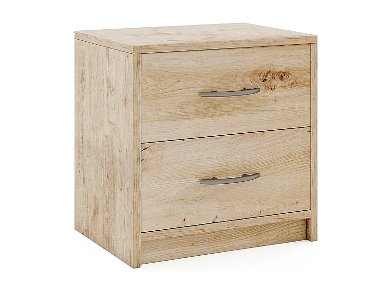 Nachttisch mit 2 Schubladen Kleiner Beistelltisch Nachtschrank Sofatisch Nachtkommode Eiche