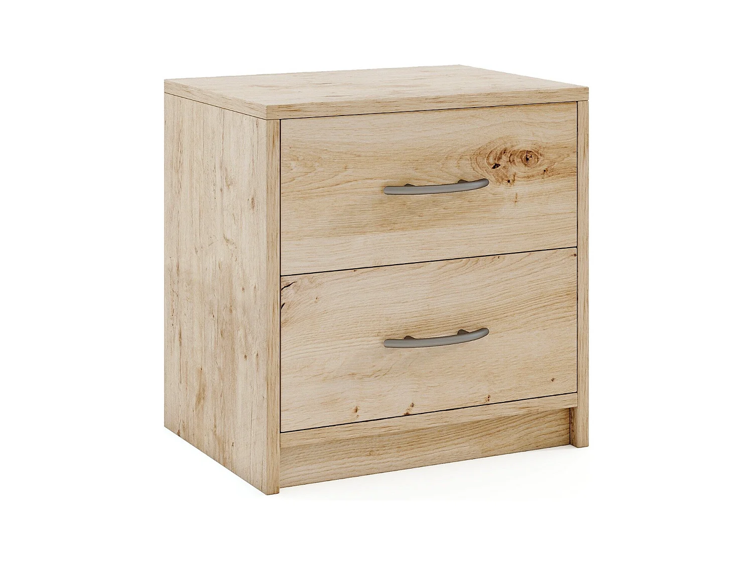 Nachttisch mit 2 Schubladen Kleiner Beistelltisch Nachtschrank Sofatisch Nachtkommode Eiche