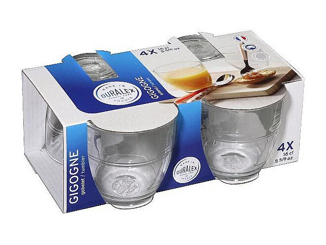 Set aus 4 Gigogne Duralex Bechern 16 cl - Kindheitserinnerungen!