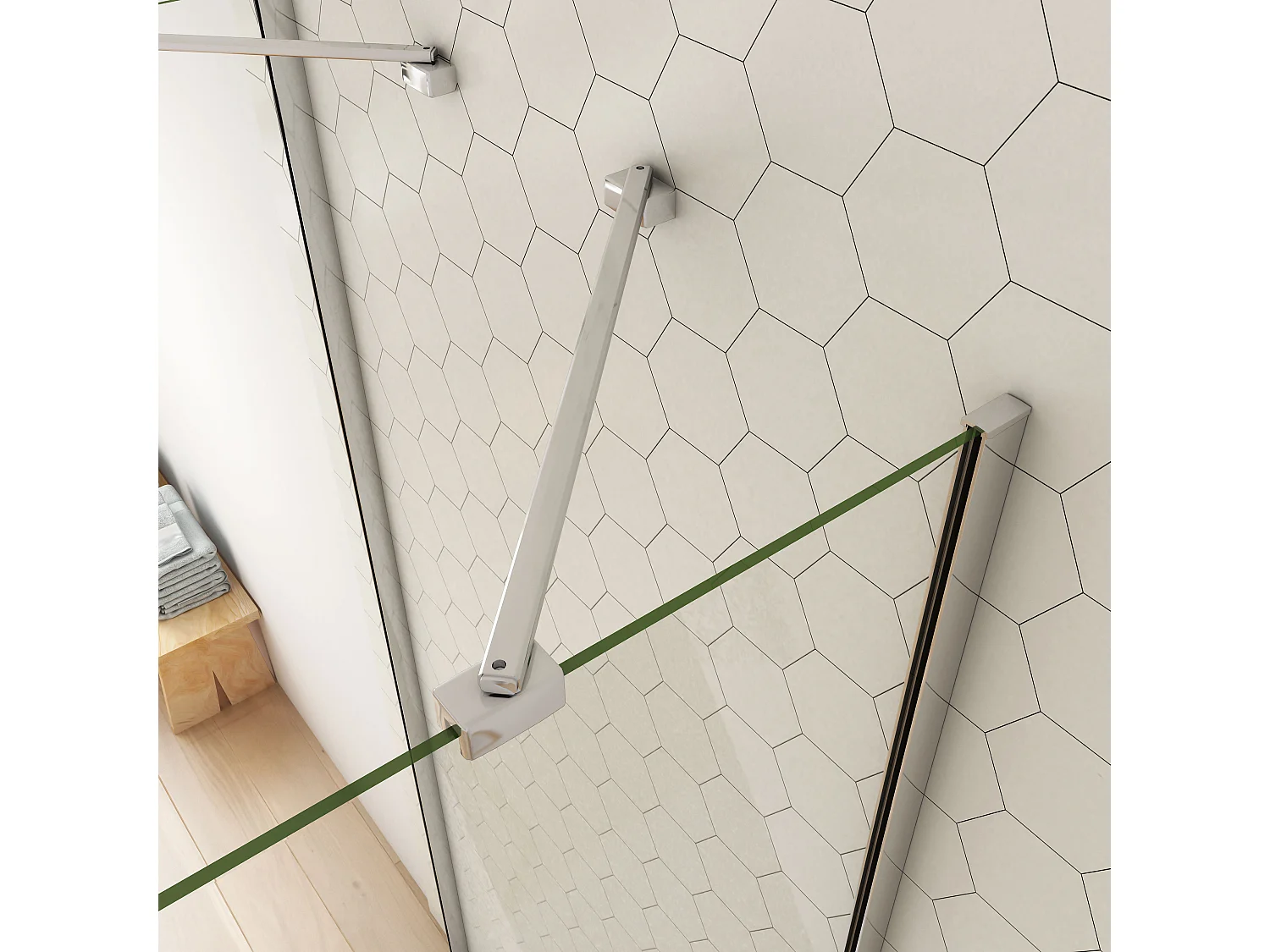 76x80x80x185cm 6mm Sicherheitsglas Duschwand mit Seitenwand Duschkabine Duschtür Eckdusche Drehtür