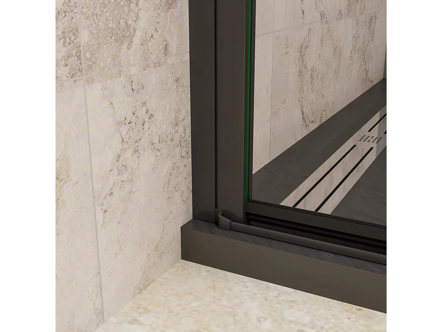 90x80x200cm 8mm Duschtrennwand Drehtür Glastür  Duschtür Duschkabine schwarz