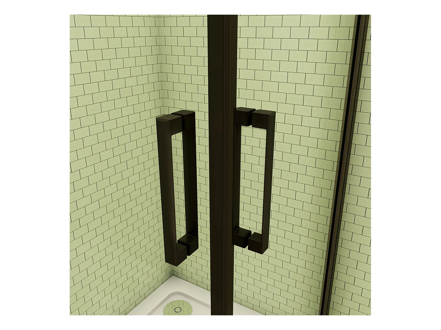 90x90x200cm 8mm Duschtrennwand Drehtür Glastür  Duschtür Duschkabine schwarz mit Duschwand