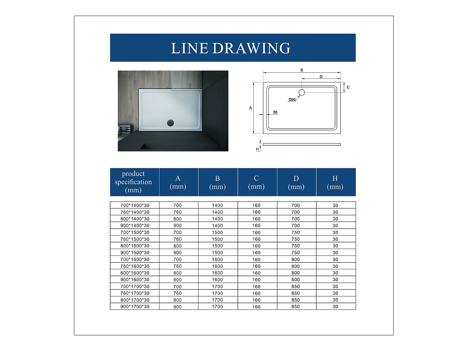 90x90x200cm 8mm Duschtrennwand Drehtür Glastür  Duschtür Duschkabine schwarz mit Duschwand