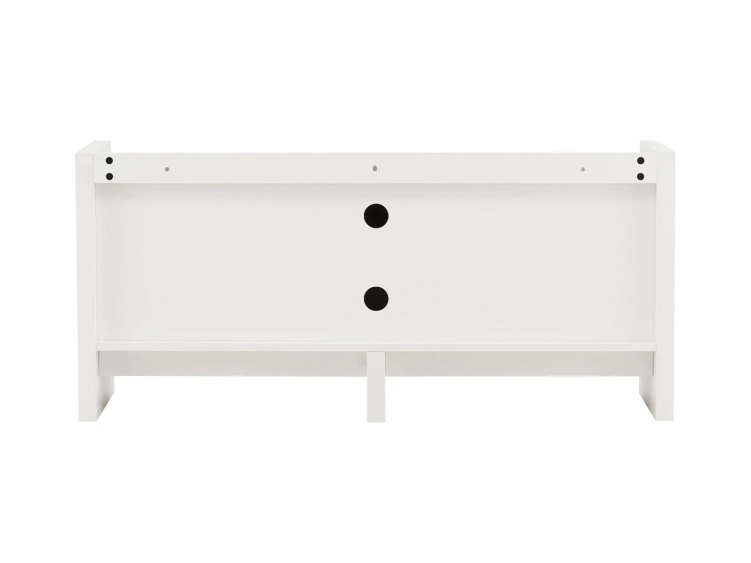 Meuble TV uni rétro rectangulaire L120 cm blanc