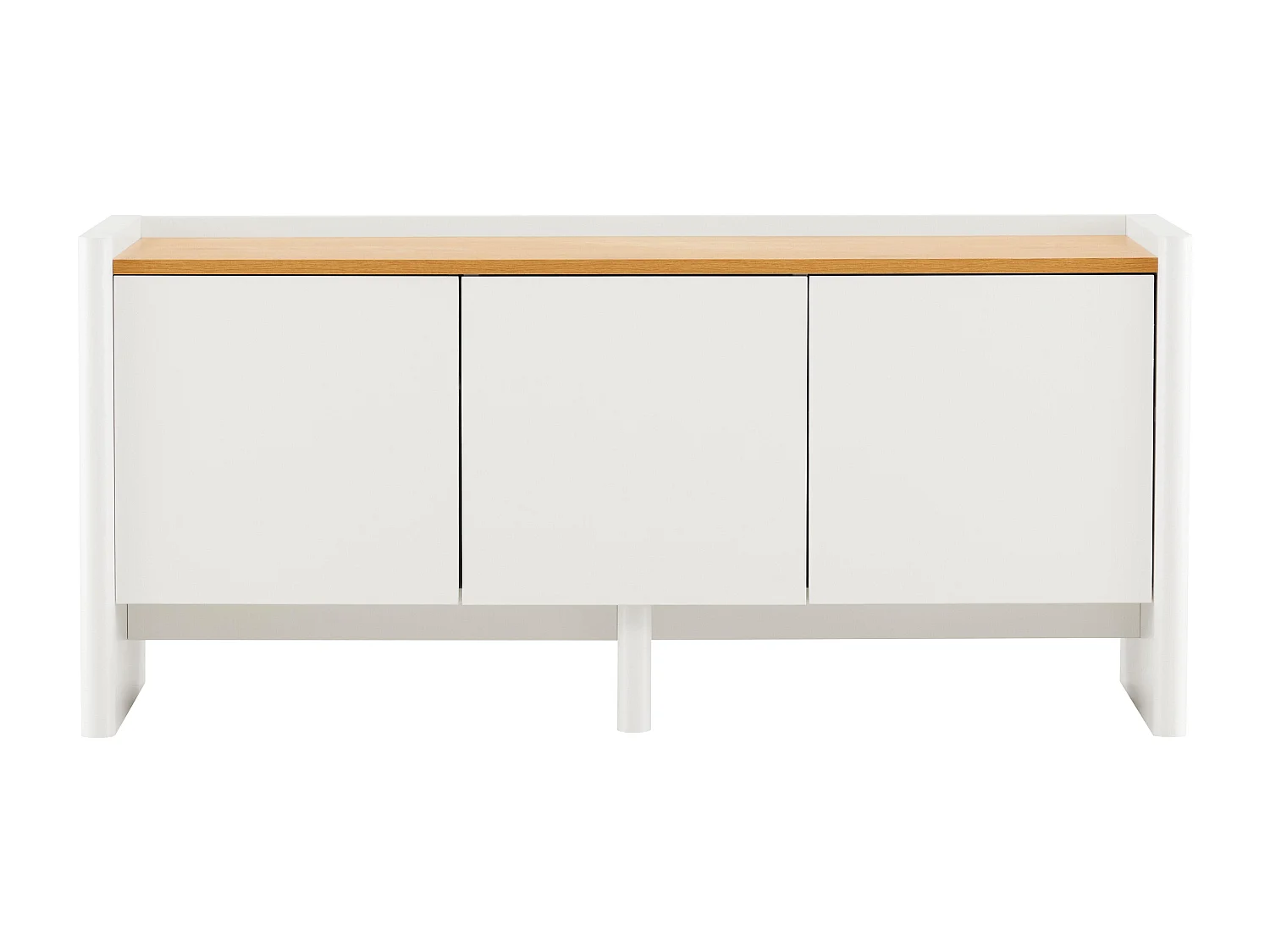 Meuble TV uni rétro rectangulaire L120 cm blanc